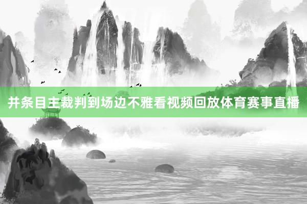 并条目主裁判到场边不雅看视频回放体育赛事直播