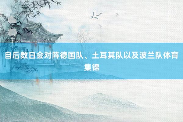自后数日会对阵德国队、土耳其队以及波兰队体育集锦