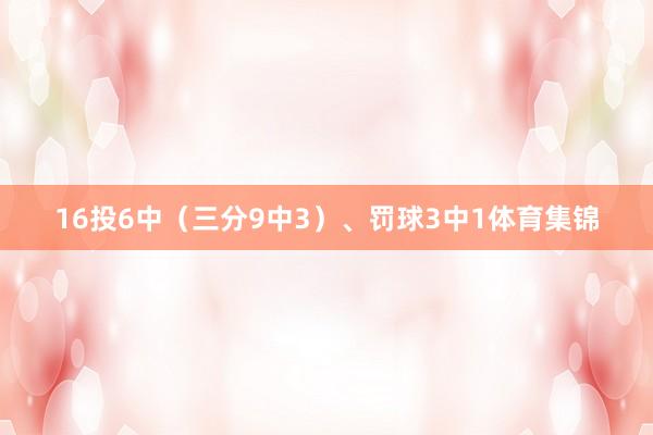 16投6中（三分9中3）、罚球3中1体育集锦
