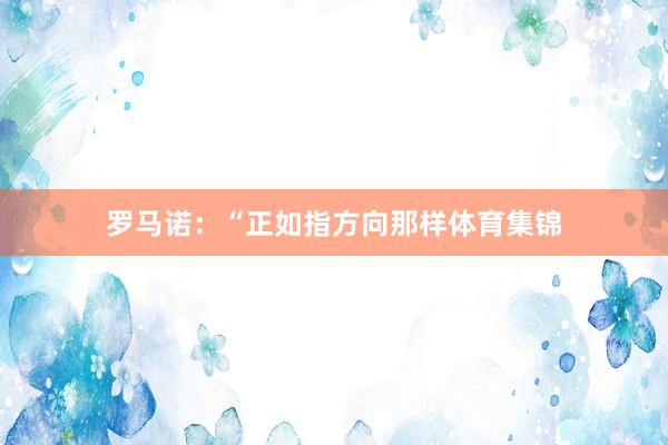罗马诺：“正如指方向那样体育集锦