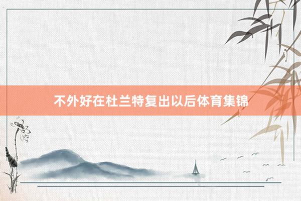 不外好在杜兰特复出以后体育集锦