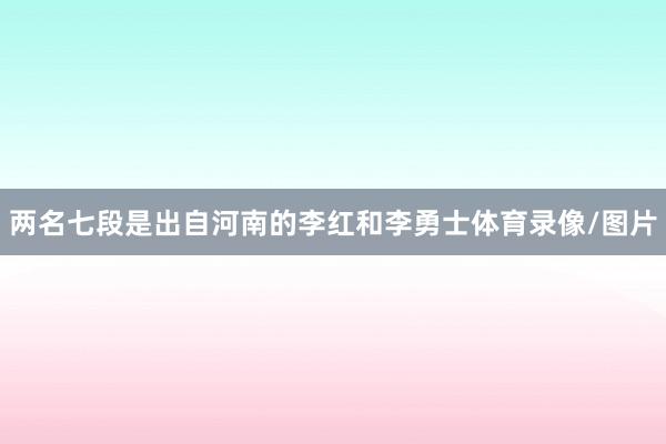 两名七段是出自河南的李红和李勇士体育录像/图片