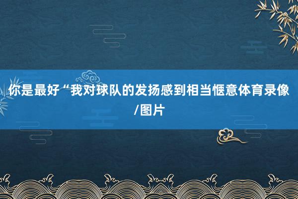 你是最好“我对球队的发扬感到相当惬意体育录像/图片