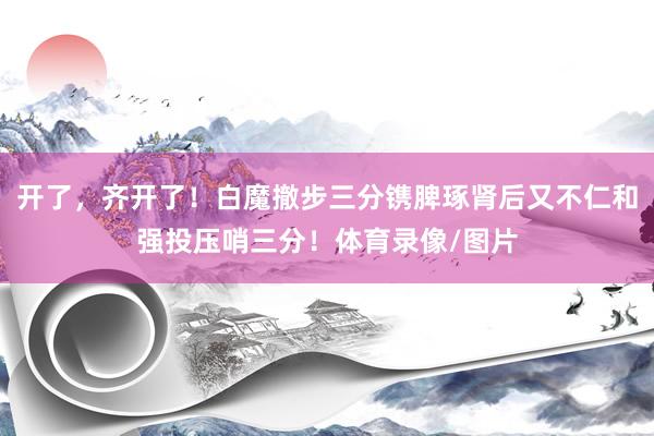 开了，齐开了！白魔撤步三分镌脾琢肾后又不仁和强投压哨三分！体育录像/图片