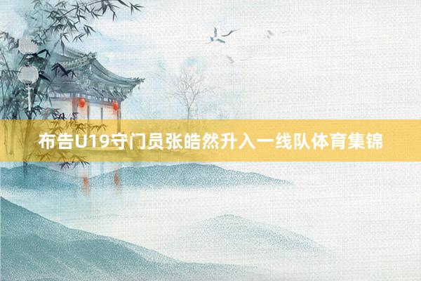 布告U19守门员张皓然升入一线队体育集锦