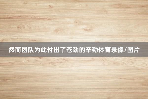 然而团队为此付出了苍劲的辛勤体育录像/图片