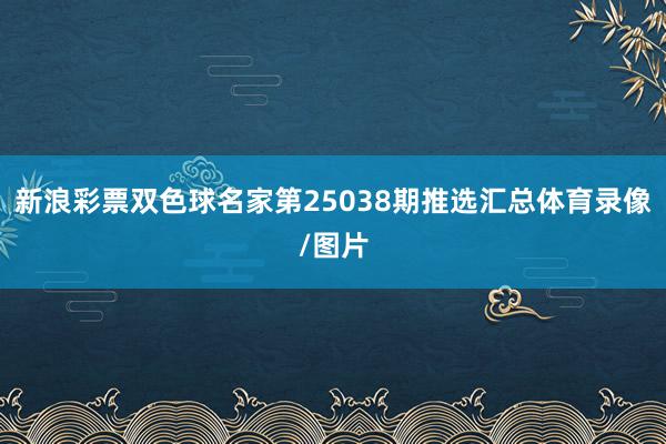 新浪彩票双色球名家第25038期推选汇总体育录像/图片