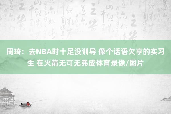 周琦：去NBA时十足没训导 像个话语欠亨的实习生 在火箭无可无弗成体育录像/图片