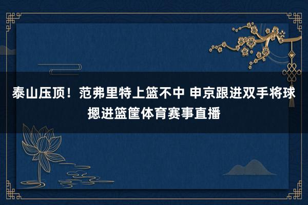 泰山压顶！范弗里特上篮不中 申京跟进双手将球摁进篮筐体育赛事直播