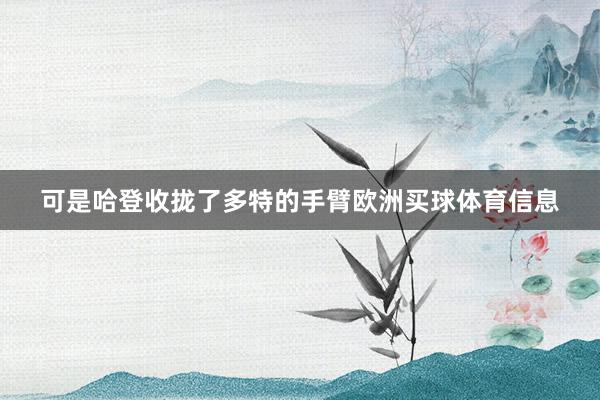 可是哈登收拢了多特的手臂欧洲买球体育信息