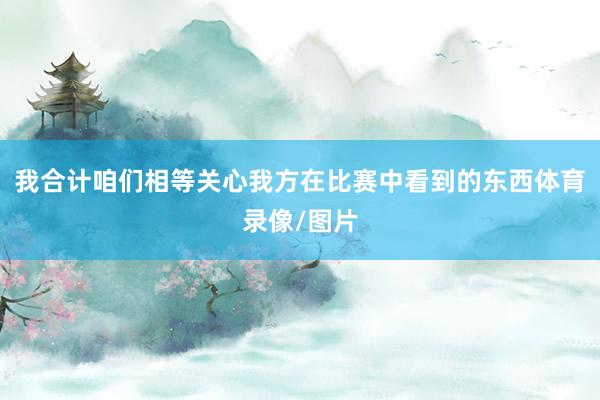 我合计咱们相等关心我方在比赛中看到的东西体育录像/图片
