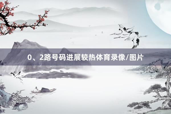 0、2路号码进展较热体育录像/图片