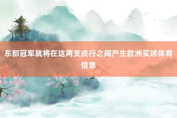 东部冠军就将在这两支戎行之间产生欧洲买球体育信息