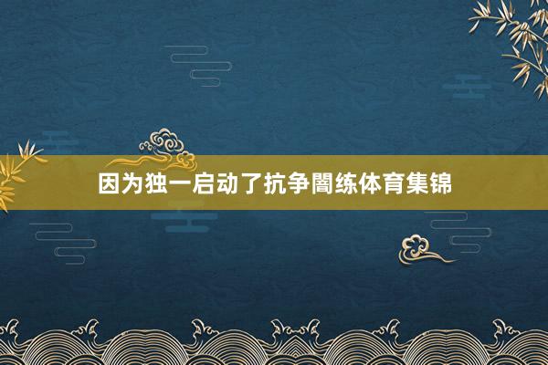 因为独一启动了抗争闇练体育集锦