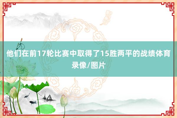 他们在前17轮比赛中取得了15胜两平的战绩体育录像/图片