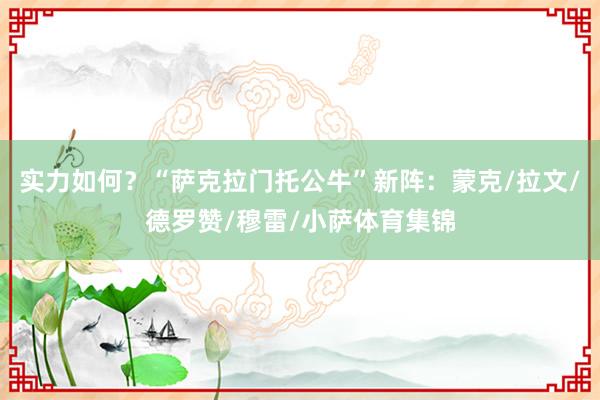 实力如何？“萨克拉门托公牛”新阵：蒙克/拉文/德罗赞/穆雷/小萨体育集锦