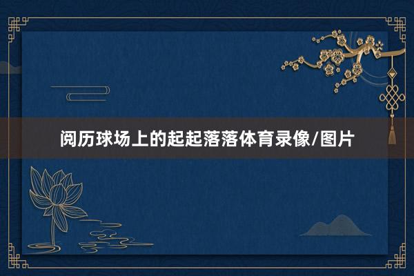 阅历球场上的起起落落体育录像/图片