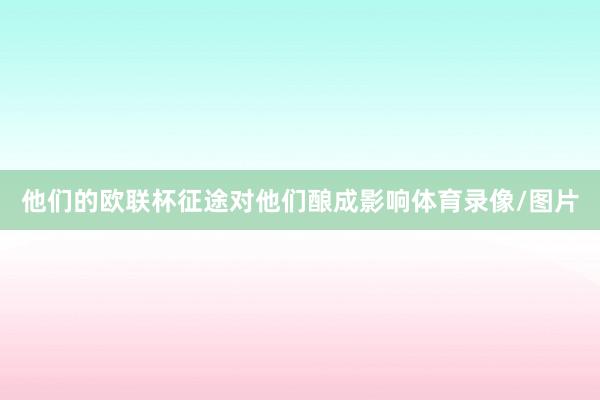 他们的欧联杯征途对他们酿成影响体育录像/图片