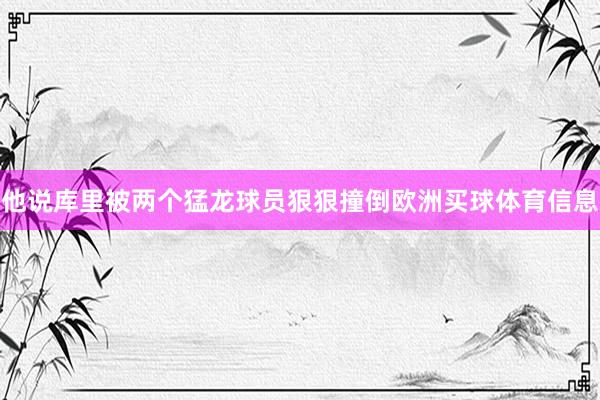 他说库里被两个猛龙球员狠狠撞倒欧洲买球体育信息