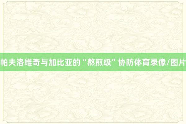 帕夫洛维奇与加比亚的“熬煎级”协防体育录像/图片