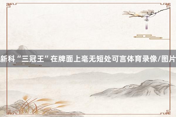 新科“三冠王”在牌面上毫无短处可言体育录像/图片