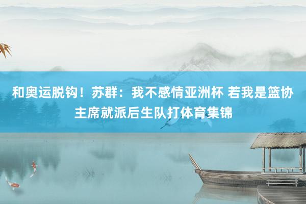 和奥运脱钩！苏群：我不感情亚洲杯 若我是篮协主席就派后生队打体育集锦