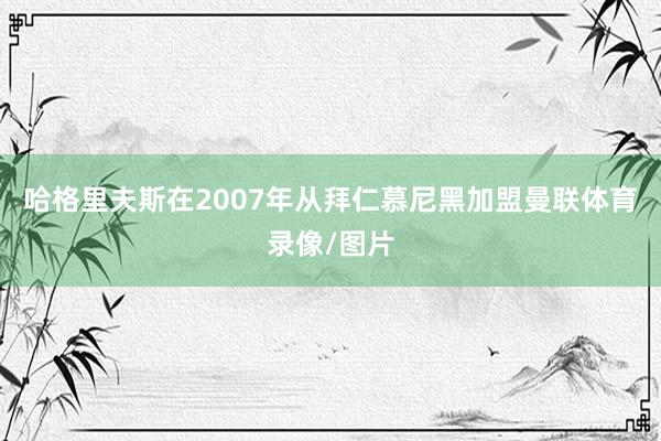 哈格里夫斯在2007年从拜仁慕尼黑加盟曼联体育录像/图片