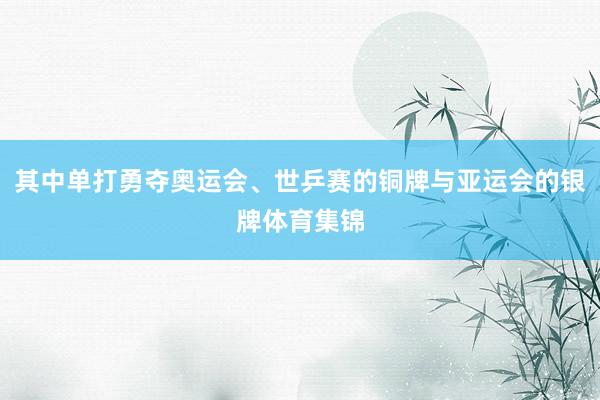 其中单打勇夺奥运会、世乒赛的铜牌与亚运会的银牌体育集锦