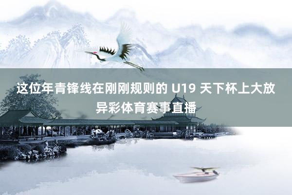 这位年青锋线在刚刚规则的 U19 天下杯上大放异彩体育赛事直播